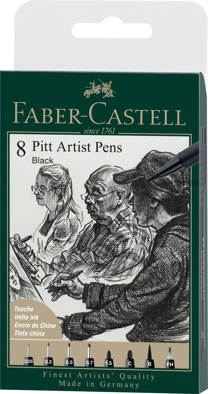 PITT ARTIST PEN SET 8 BUC NEGRU 2022 FABER-CASTELL PITT ARTIST PEN SET 8 BUC NEGRU 2022 FABER-CASTELL